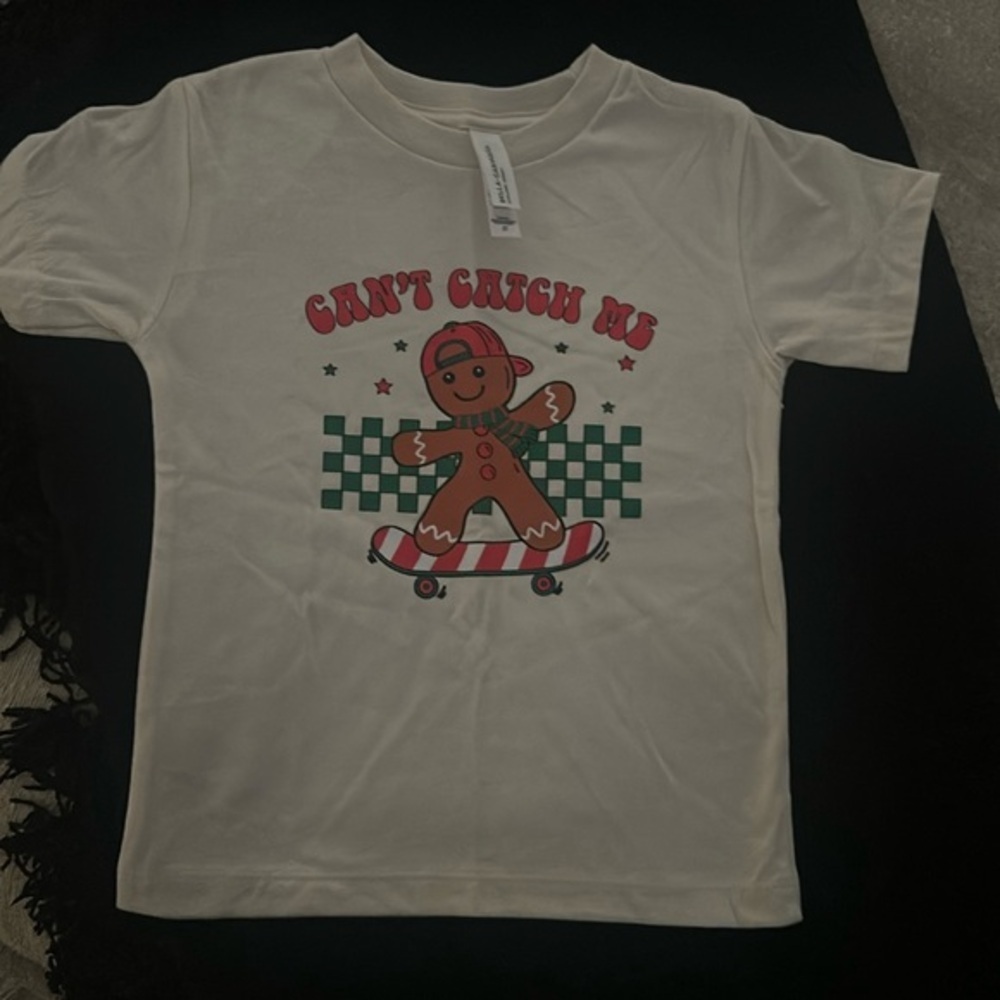 NWOT TODDLER BOY CHRISTMAS GRAPHIC TEE gingerbread skateboarder holiday shirt 3T